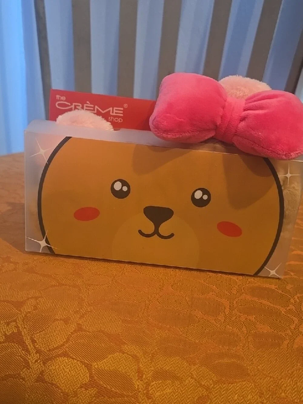 The Crème Shop Plush Headband with Pink Bow Adults Or Kids